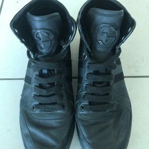 Gucci High Top Black Sneakers 38 Authentic!